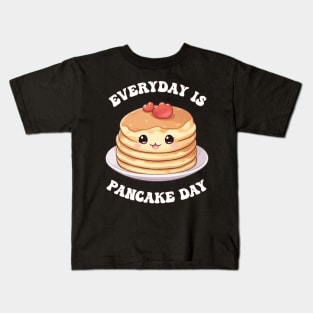 Kawaii Cute Pancake - Everyday is Pancake Day Kids T-Shirt